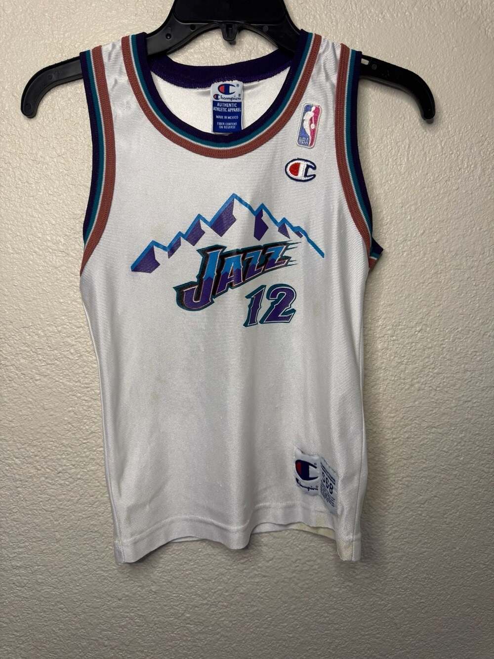 Vintage Champion John Stockton Utah Jazz 90s Youth Jersey. Size Small